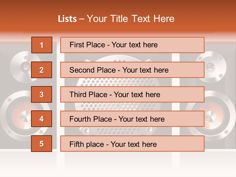 A Set Of Speakers On A White Background PowerPoint Template