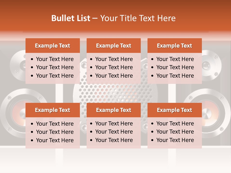 A Set Of Speakers On A White Background PowerPoint Template
