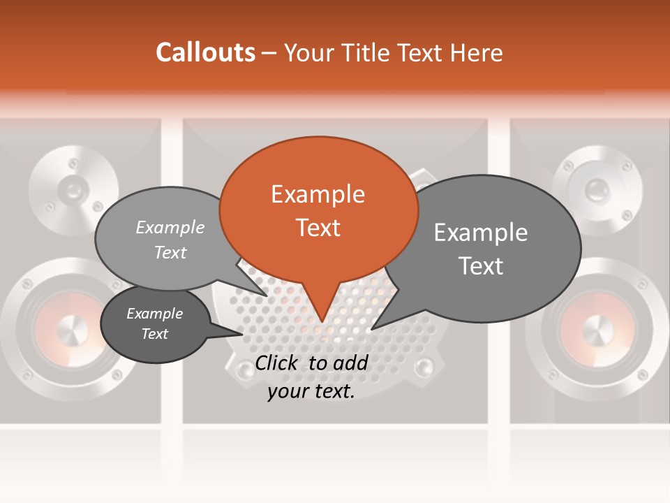 A Set Of Speakers On A White Background PowerPoint Template