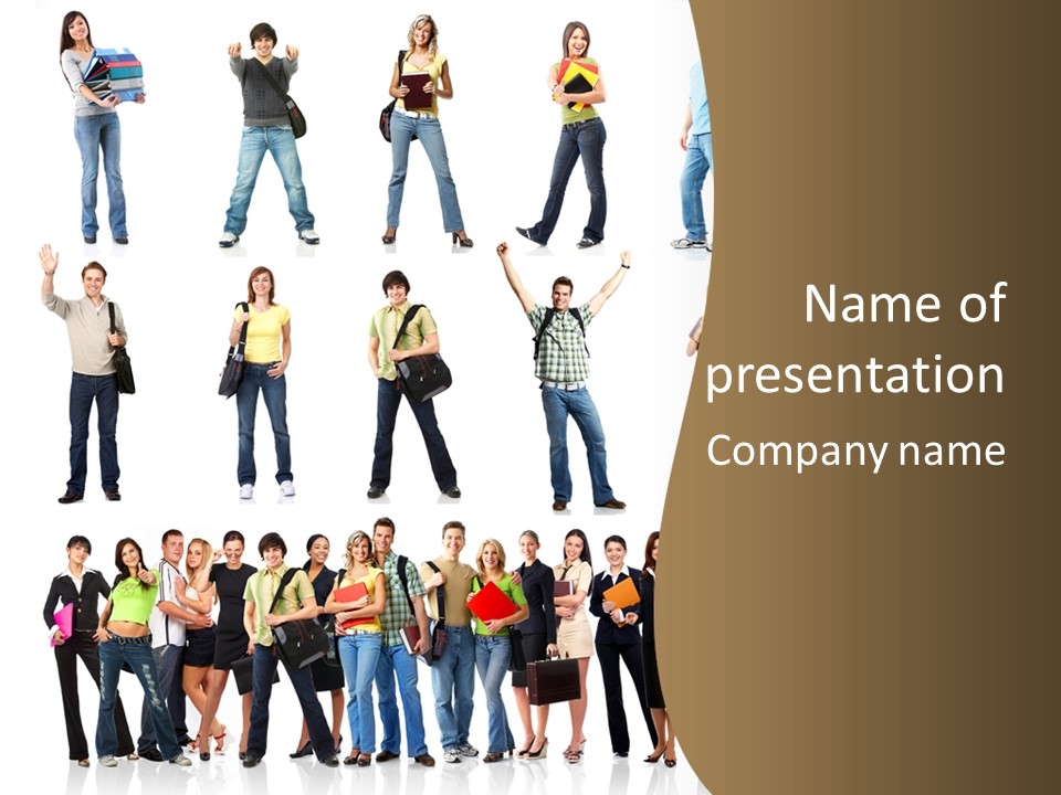 A Group Of People Standing In Different Poses PowerPoint Template