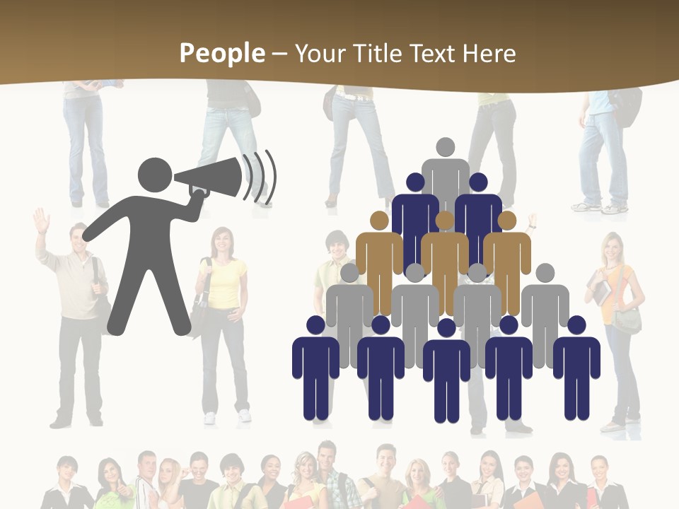 A Group Of People Standing In Different Poses PowerPoint Template