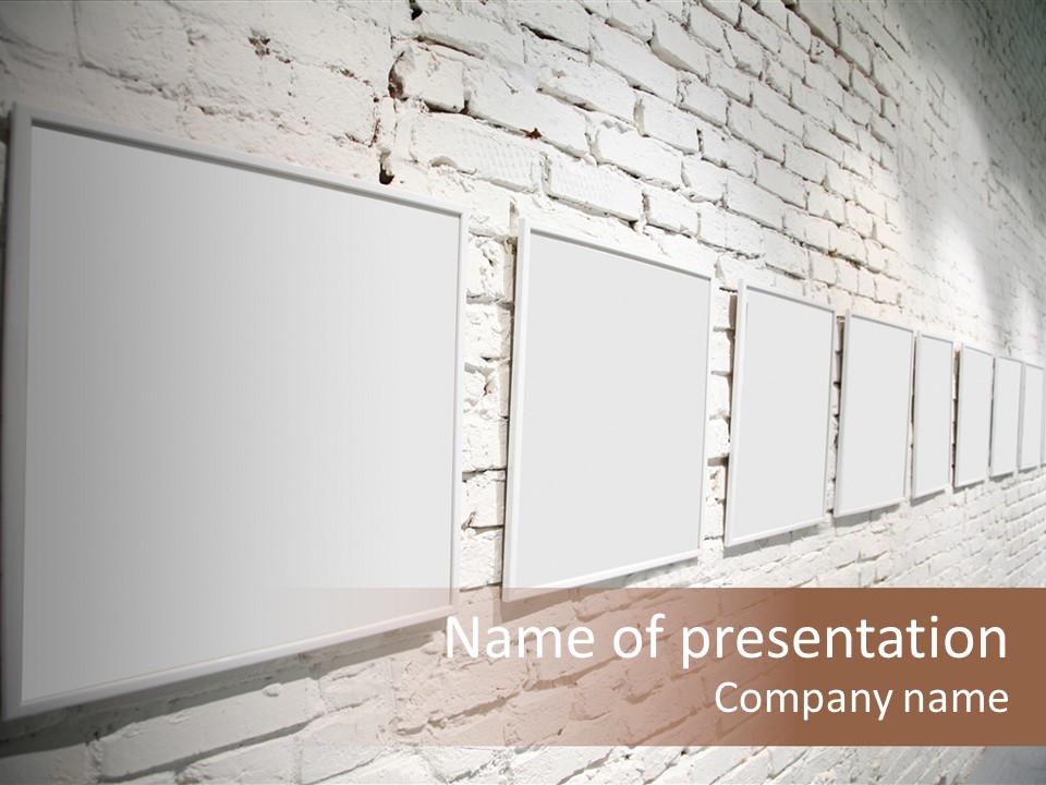 Indoors Cement Block PowerPoint Template