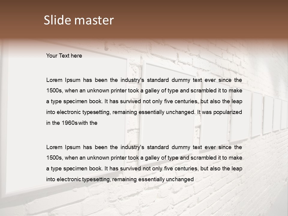 Indoors Cement Block PowerPoint Template