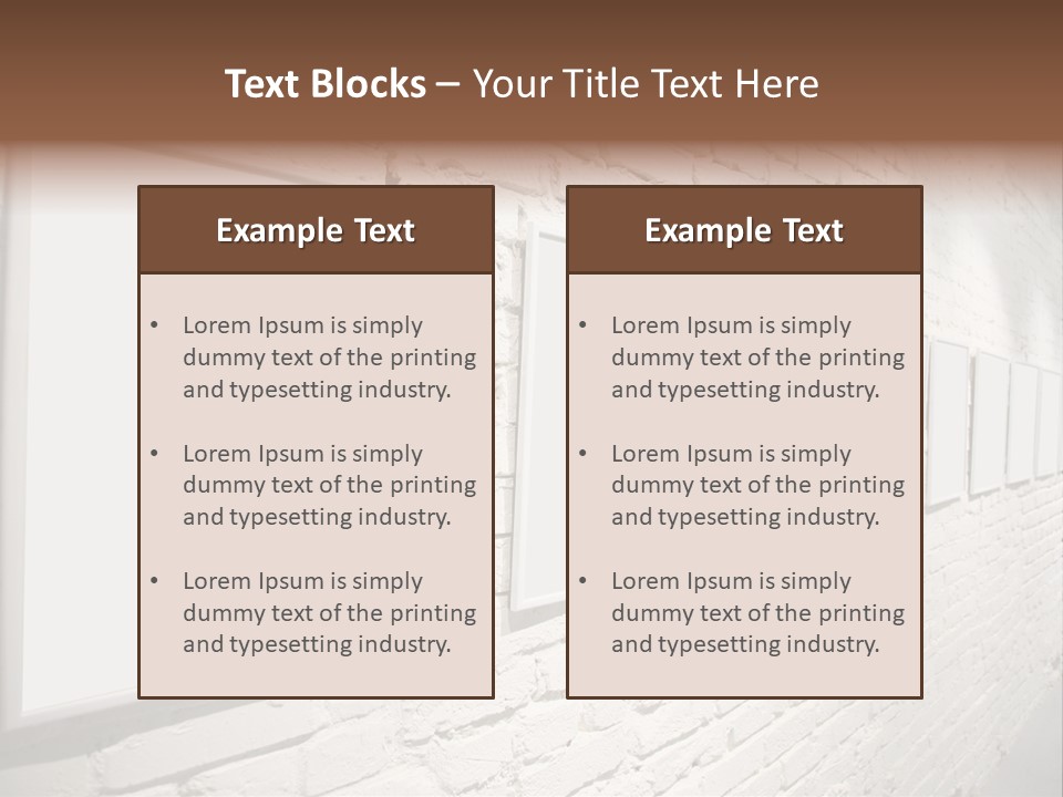 Indoors Cement Block PowerPoint Template