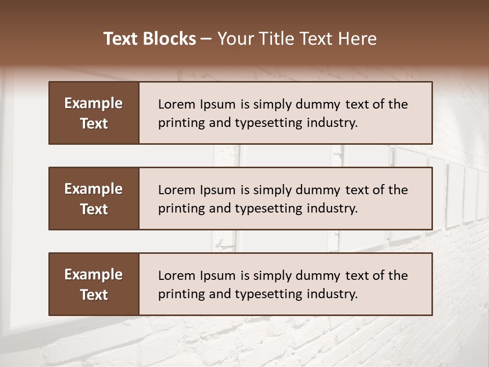 Indoors Cement Block PowerPoint Template