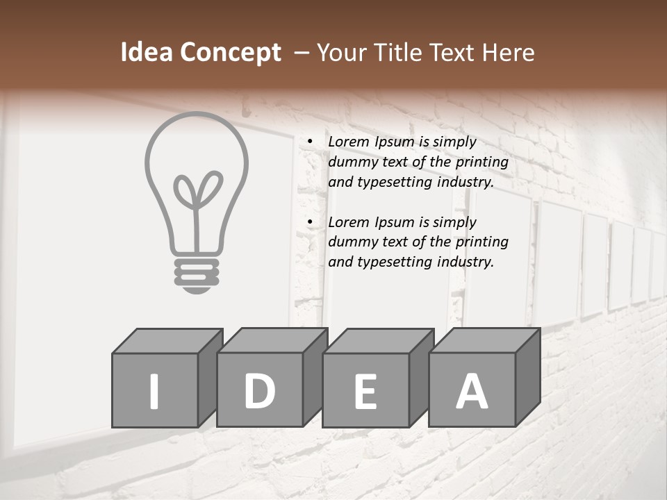 Indoors Cement Block PowerPoint Template