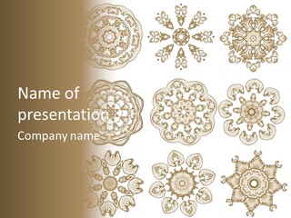 A Set Of Nine Ornamental Designs On A White Background PowerPoint Template