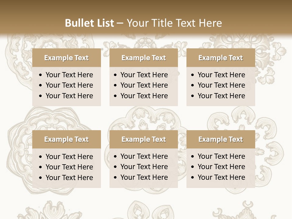 A Set Of Nine Ornamental Designs On A White Background PowerPoint Template