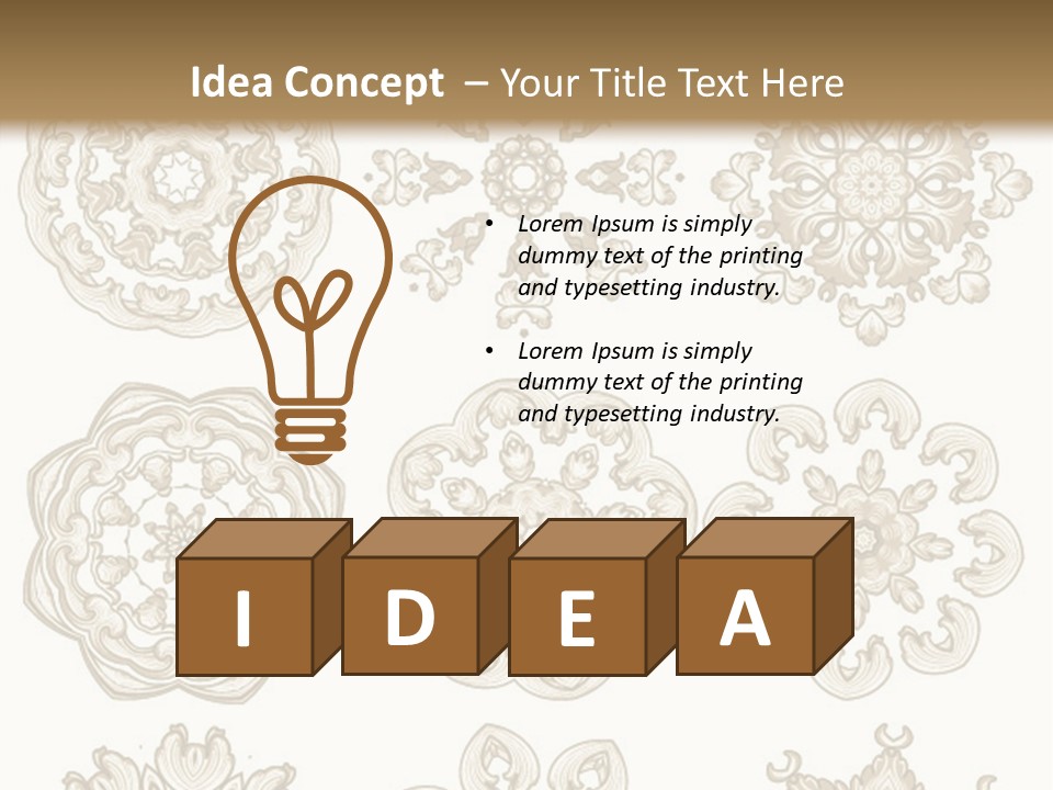 A Set Of Nine Ornamental Designs On A White Background PowerPoint Template