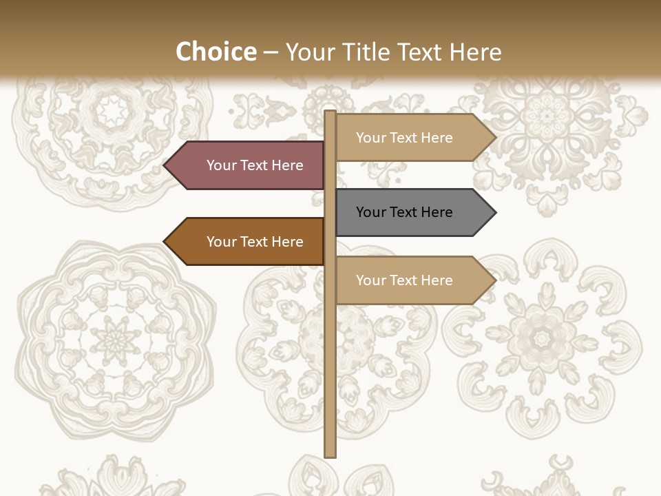 A Set Of Nine Ornamental Designs On A White Background PowerPoint Template
