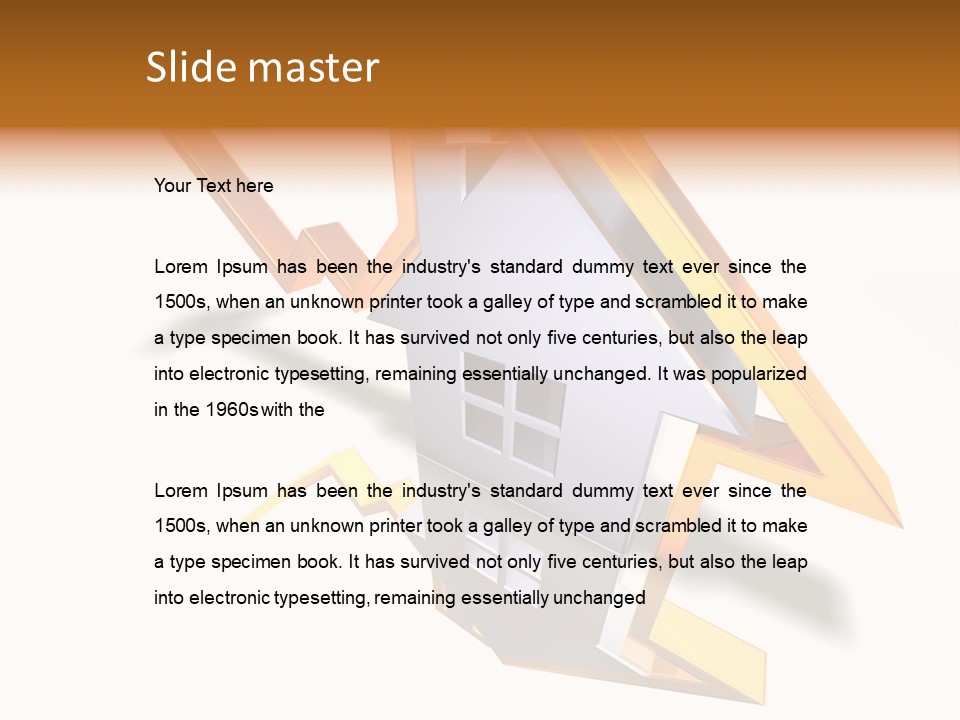 A House With A Gold Arrow Coming Out Of It PowerPoint Template