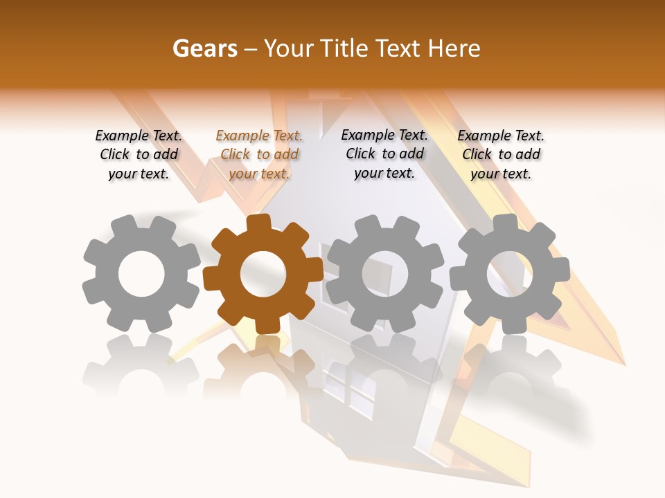 A House With A Gold Arrow Coming Out Of It PowerPoint Template