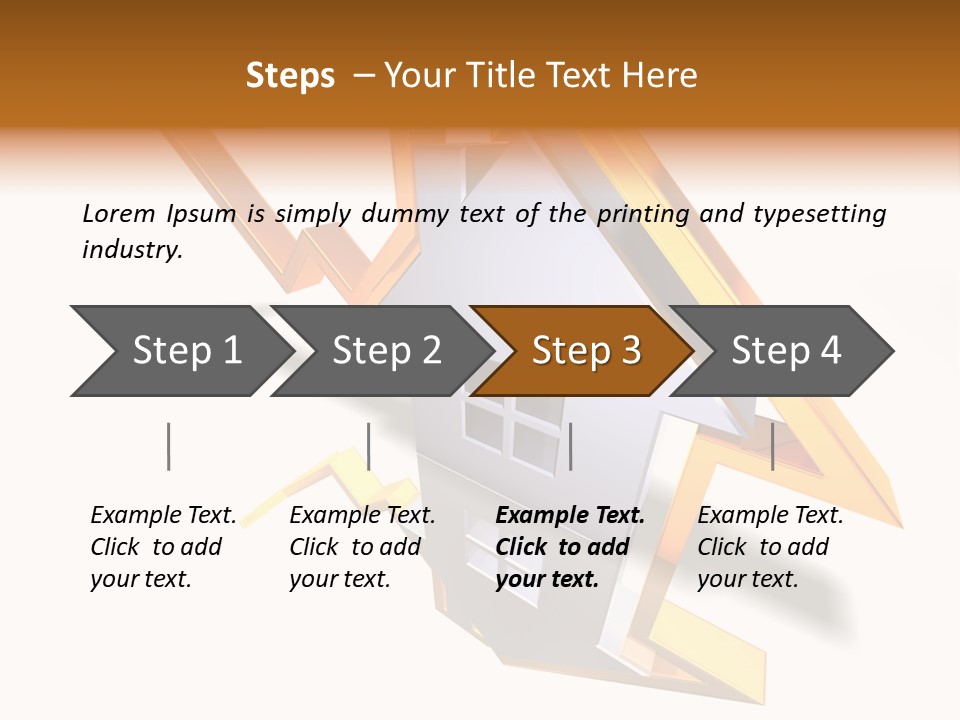 A House With A Gold Arrow Coming Out Of It PowerPoint Template
