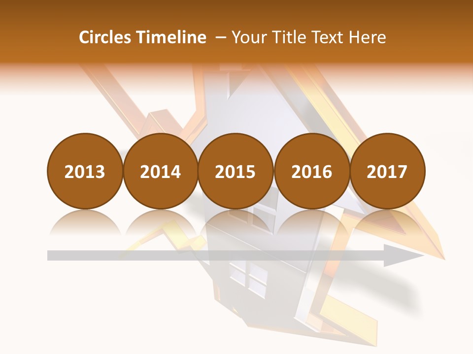 A House With A Gold Arrow Coming Out Of It PowerPoint Template