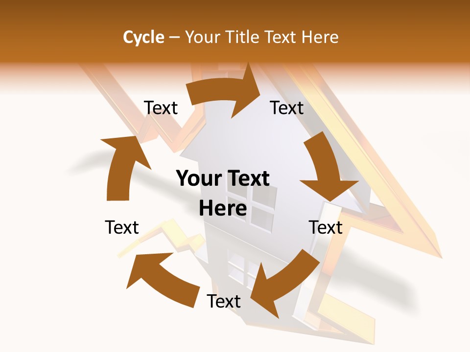 A House With A Gold Arrow Coming Out Of It PowerPoint Template