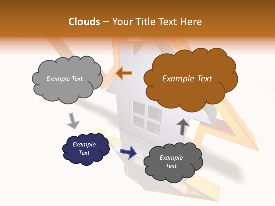 A House With A Gold Arrow Coming Out Of It PowerPoint Template