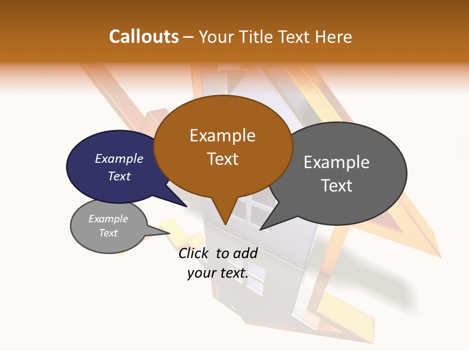 A House With A Gold Arrow Coming Out Of It PowerPoint Template