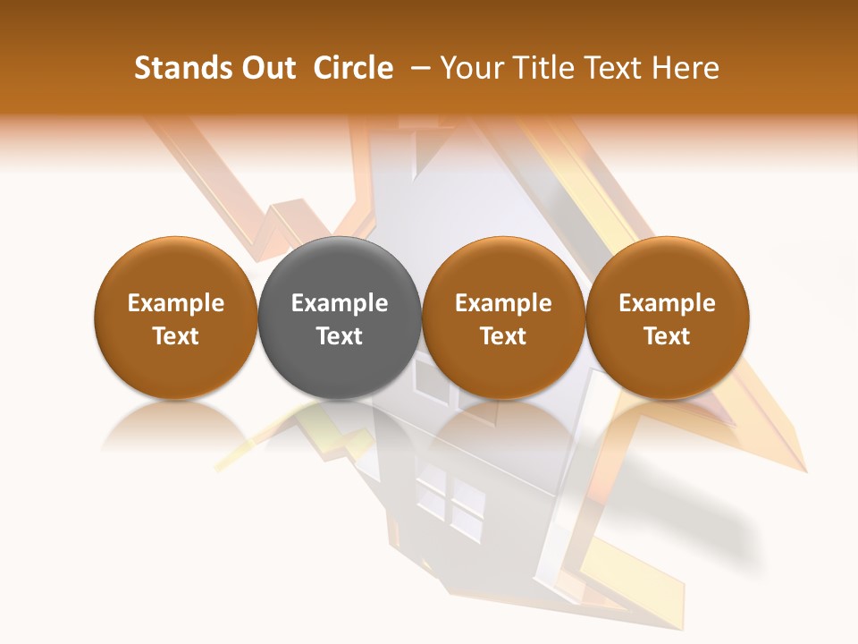 A House With A Gold Arrow Coming Out Of It PowerPoint Template