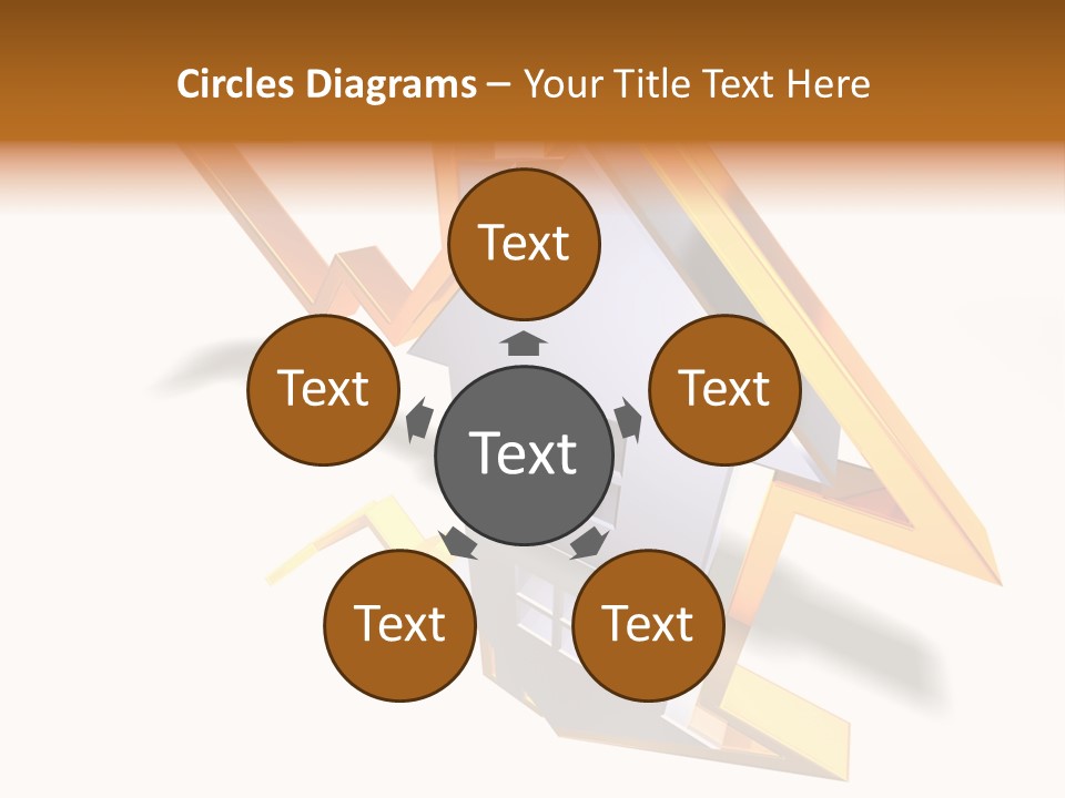 A House With A Gold Arrow Coming Out Of It PowerPoint Template