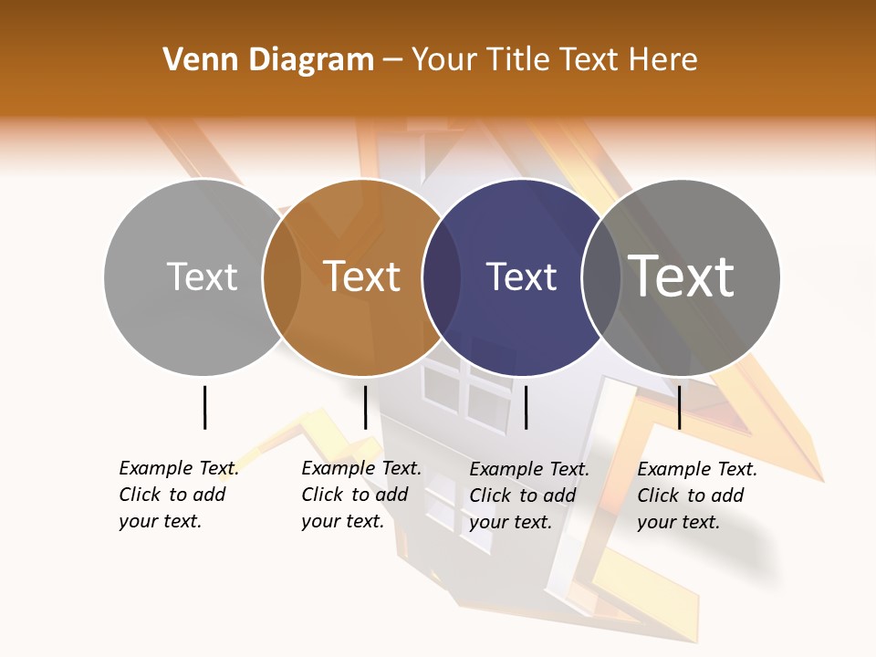 A House With A Gold Arrow Coming Out Of It PowerPoint Template