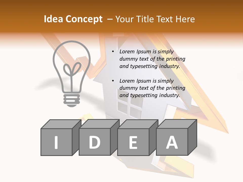 A House With A Gold Arrow Coming Out Of It PowerPoint Template