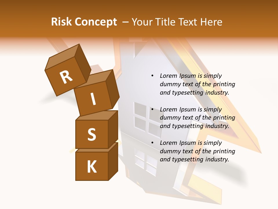 A House With A Gold Arrow Coming Out Of It PowerPoint Template