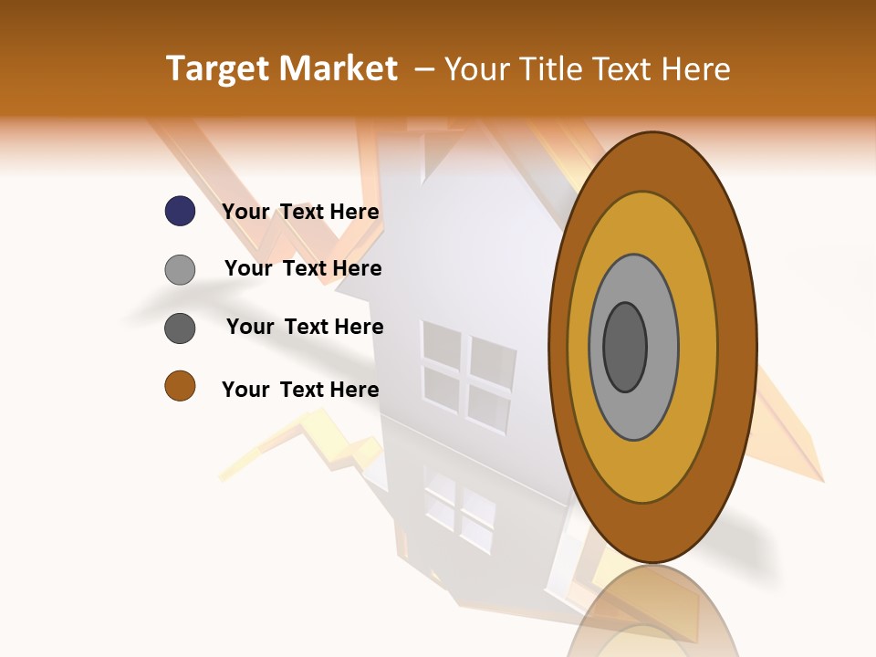 A House With A Gold Arrow Coming Out Of It PowerPoint Template