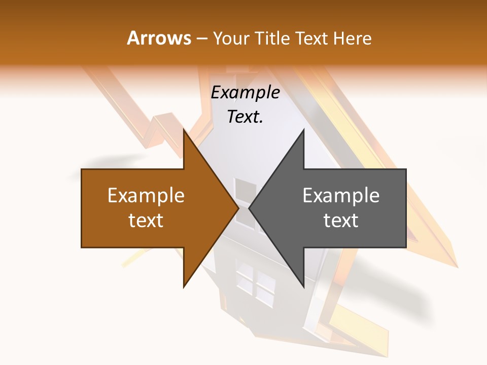 A House With A Gold Arrow Coming Out Of It PowerPoint Template
