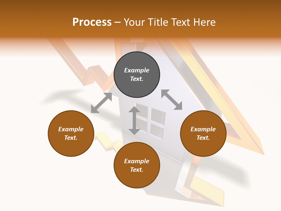 A House With A Gold Arrow Coming Out Of It PowerPoint Template