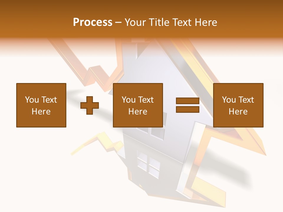 A House With A Gold Arrow Coming Out Of It PowerPoint Template