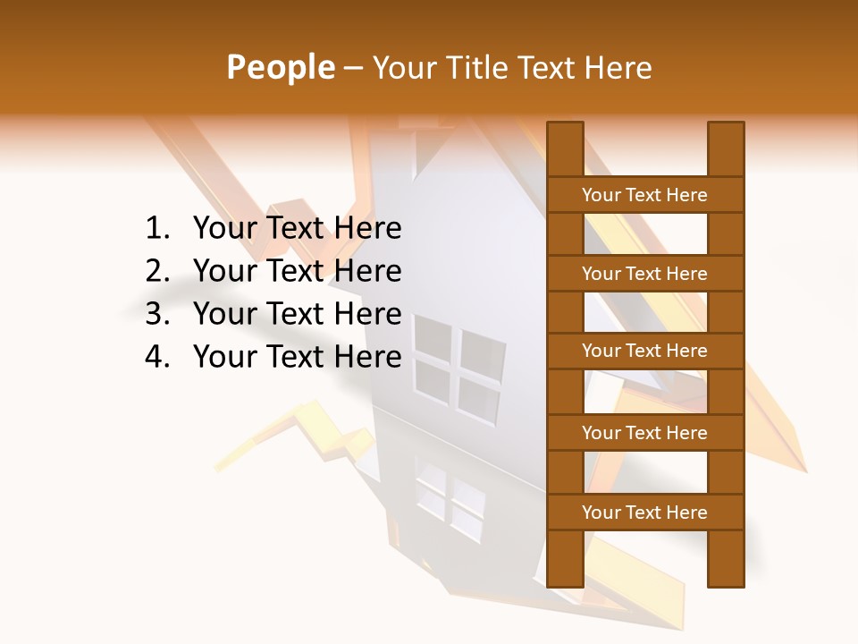 A House With A Gold Arrow Coming Out Of It PowerPoint Template