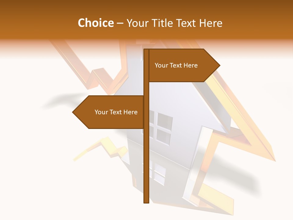 A House With A Gold Arrow Coming Out Of It PowerPoint Template