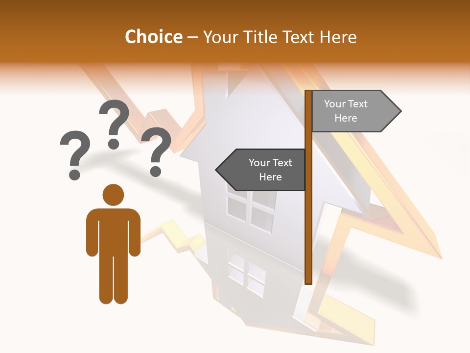 A House With A Gold Arrow Coming Out Of It PowerPoint Template