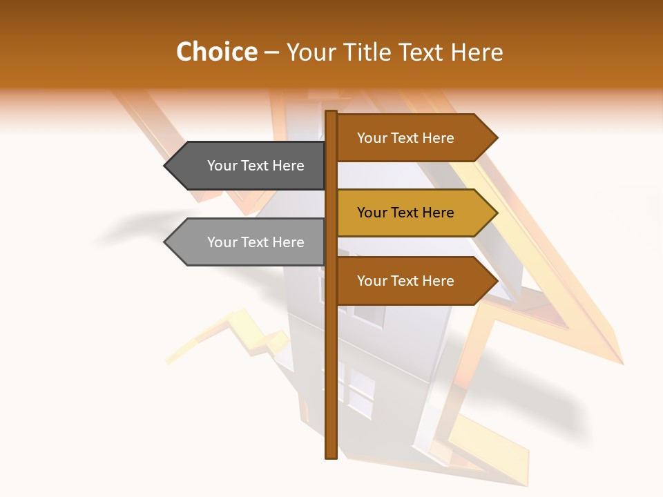 A House With A Gold Arrow Coming Out Of It PowerPoint Template