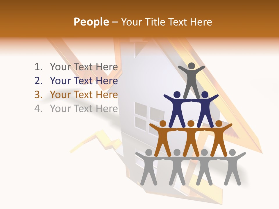 A House With A Gold Arrow Coming Out Of It PowerPoint Template