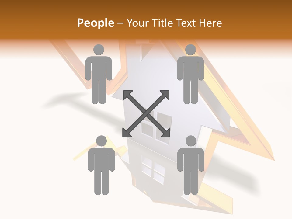 A House With A Gold Arrow Coming Out Of It PowerPoint Template