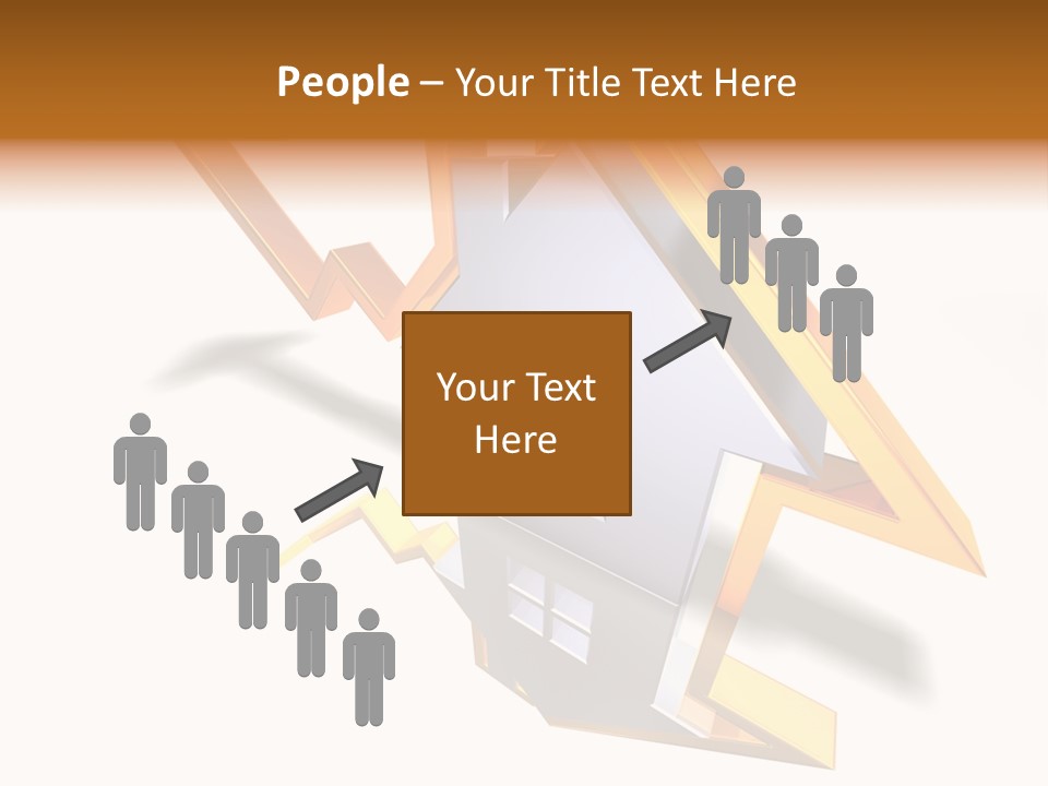A House With A Gold Arrow Coming Out Of It PowerPoint Template