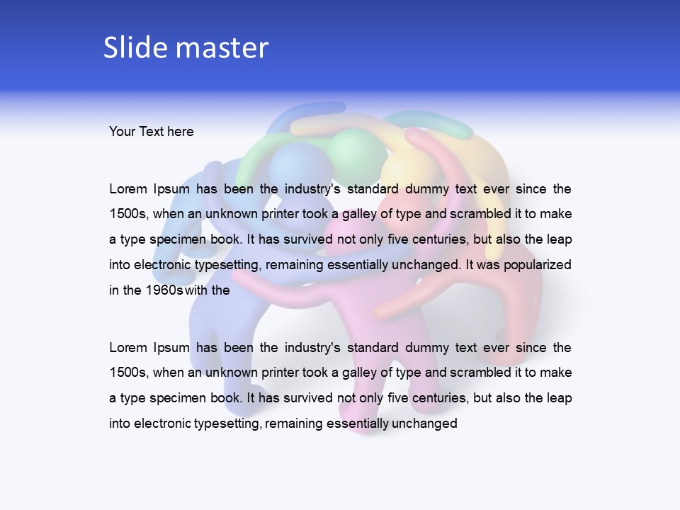 A Group Of Colorful People Hugging Each Other PowerPoint Template