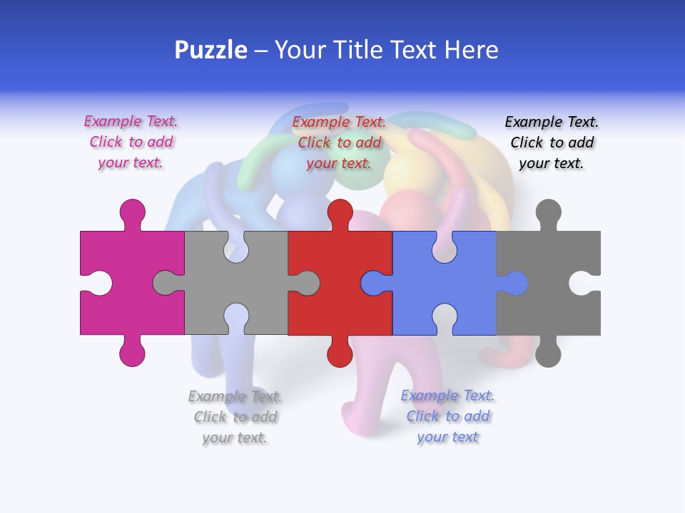 A Group Of Colorful People Hugging Each Other PowerPoint Template