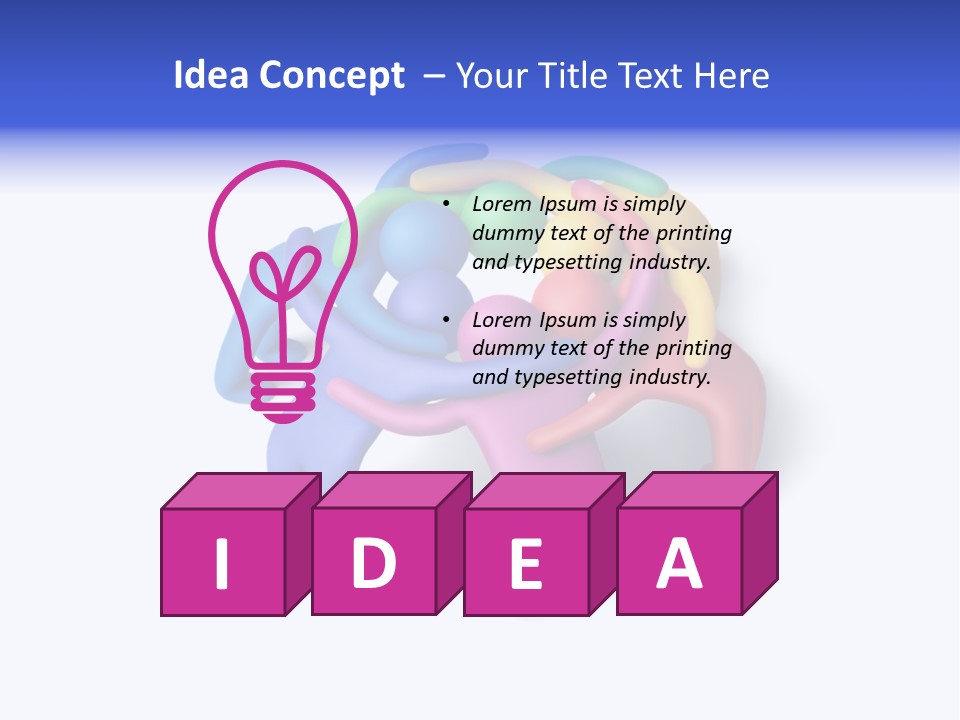 A Group Of Colorful People Hugging Each Other PowerPoint Template