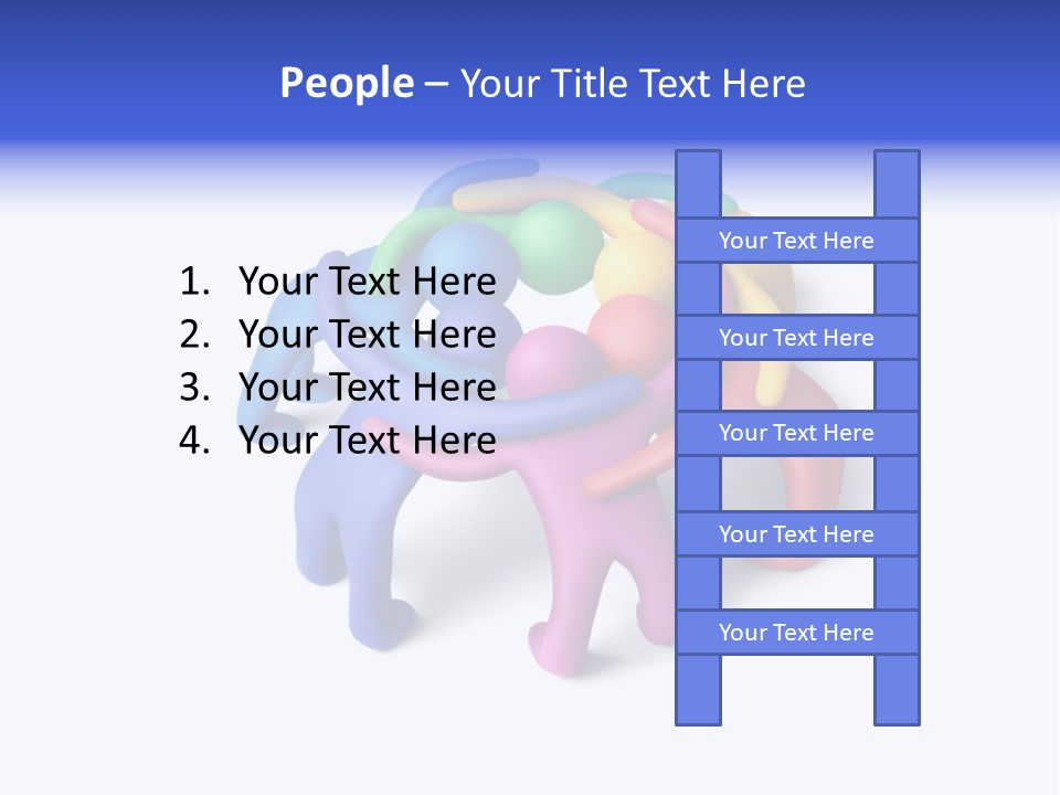 A Group Of Colorful People Hugging Each Other PowerPoint Template