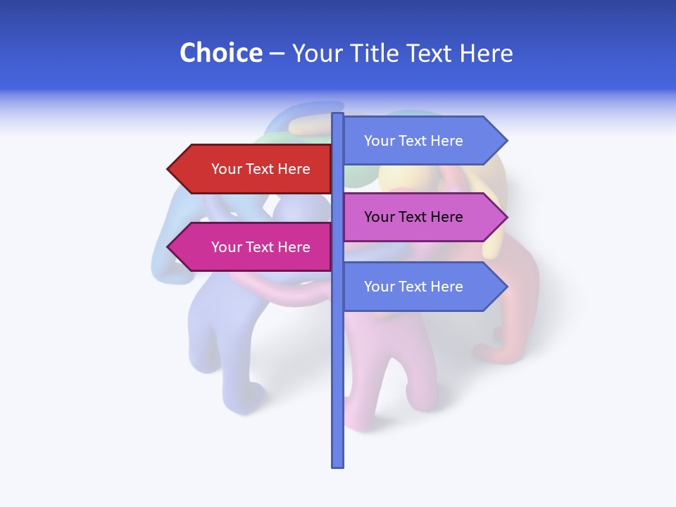 A Group Of Colorful People Hugging Each Other PowerPoint Template