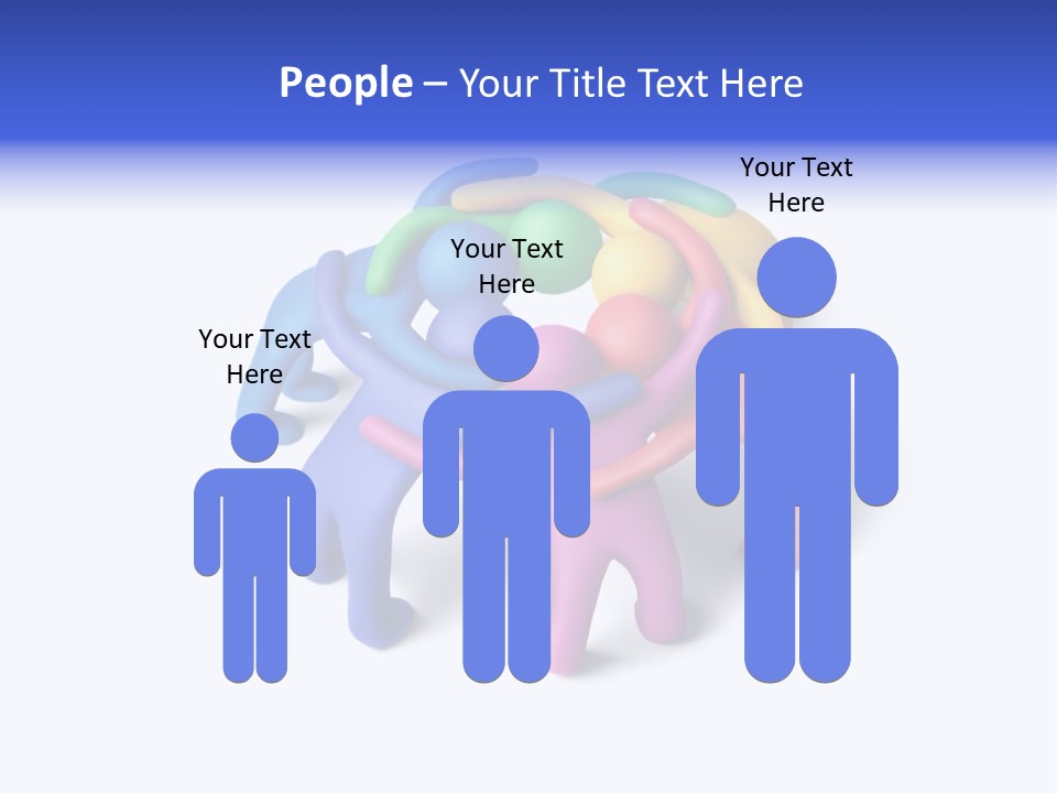 A Group Of Colorful People Hugging Each Other PowerPoint Template