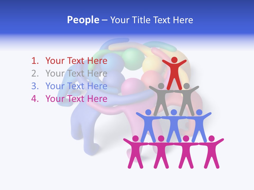 A Group Of Colorful People Hugging Each Other PowerPoint Template