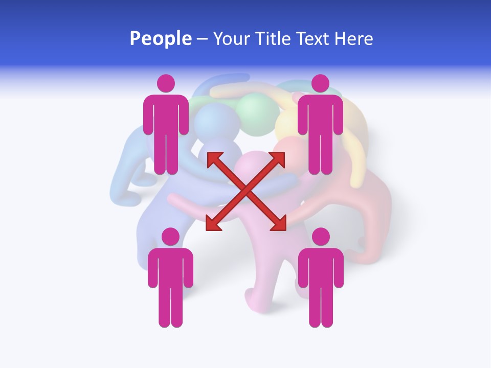 A Group Of Colorful People Hugging Each Other PowerPoint Template