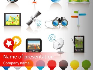 Distance Pictogram Navigation PowerPoint Template