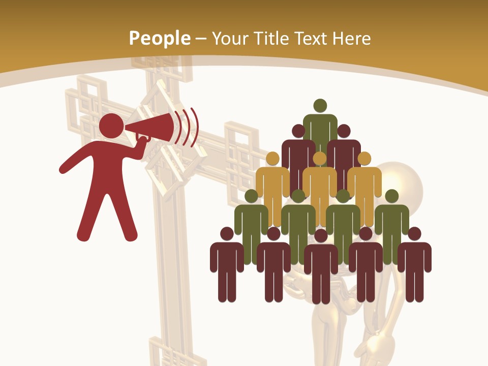 Person Gold Together PowerPoint Template