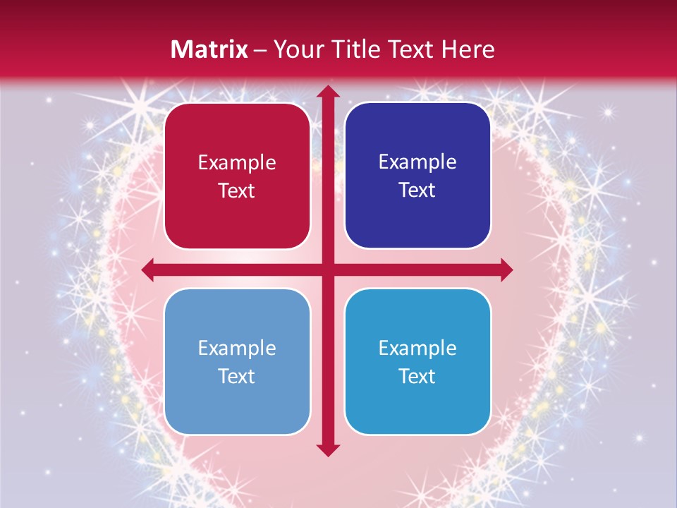 A Red Heart With Stars On A Blue Background PowerPoint Template