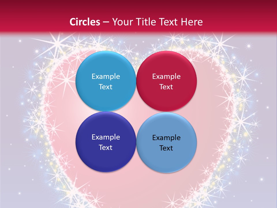 A Red Heart With Stars On A Blue Background PowerPoint Template