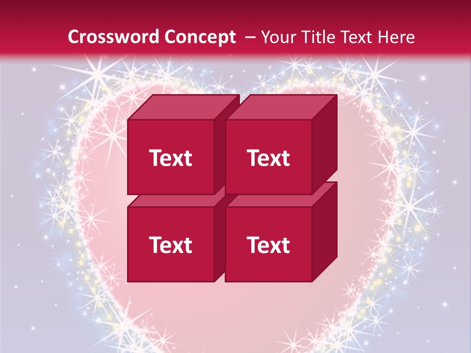 A Red Heart With Stars On A Blue Background PowerPoint Template